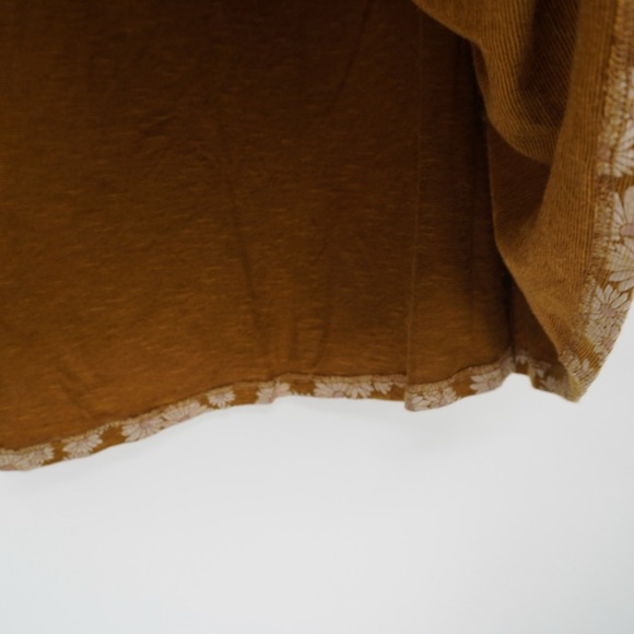 Toad&Co Chaka Skirt Floral Daisies Organic Cotton Blend Mustard Yellow Large - Picture 7 of 11